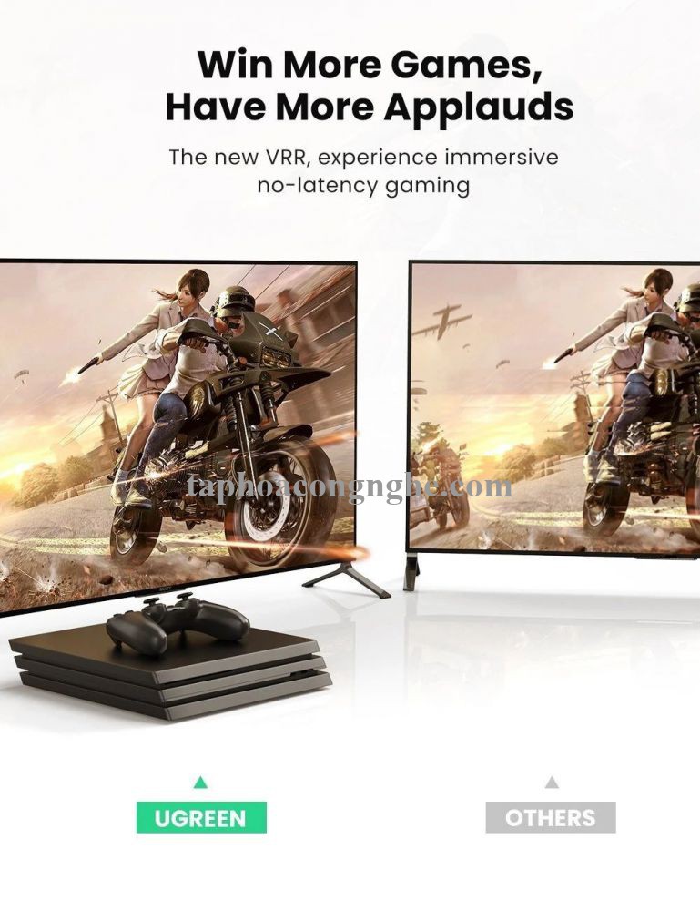 Ugreen 80404 3M 2.1 8K 60Hz 48Gbps 4k 120 hz màu đen Cáp HDMI 2.1 độ phân giải siêu Cao HD140 30080404